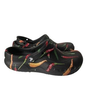 Crocs Bistro Clog Men 8 Hot Chili Pepper Black Slip On Shoe Slip Resistant Strap